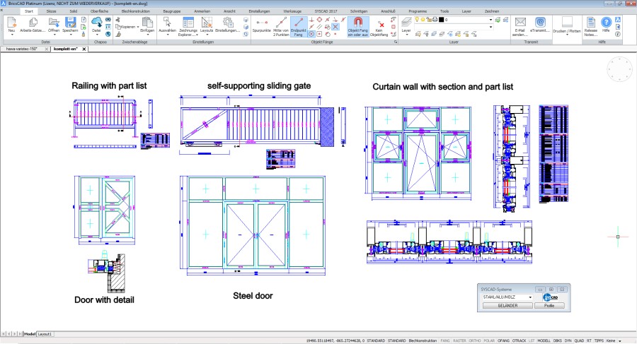 bricscad millwork detail